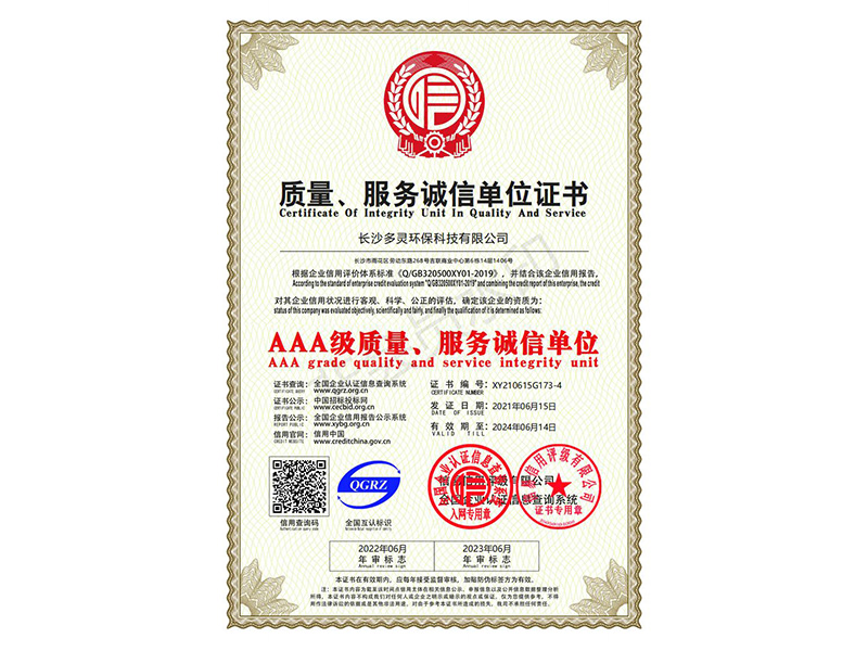 質(zhì)量、服務(wù)誠信單位